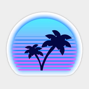 80s Retro Sunset - Blue Sticker